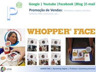 MARKETING | Marketing Digital | Professor Gutenberg Almeida 
Sucesso Comercial 
Prospecção 
Apresentação pessoal 
Venda 
“Pós-Venda”  