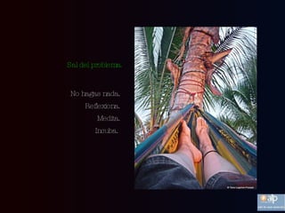 No hagas nada.  Reflexiona.  Medita.  Incuba.  Sal del problema. 