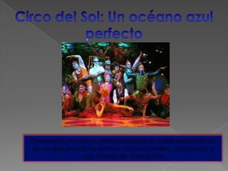 Construye una nueva oferta basando en cada espectáculo
 en un argumento de enlace con un nombre, una marca y
               una unidad de conceptos.
 