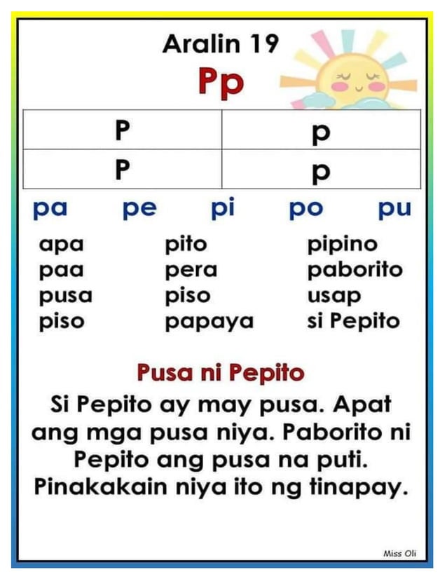 Pagbasa gamit ang marungko approach aralin 1 basic filipino reading
