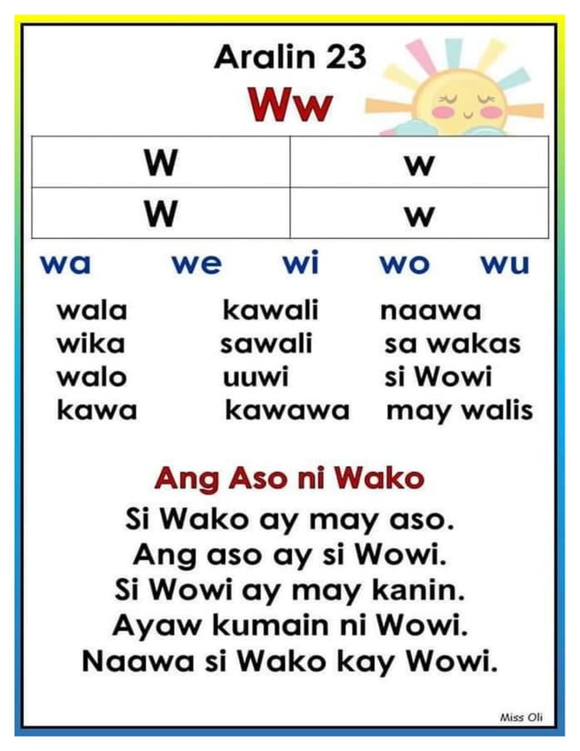 Unang hakbang sa pagbasa ng tagalog marungko approach aralin 1 5 bilarasa