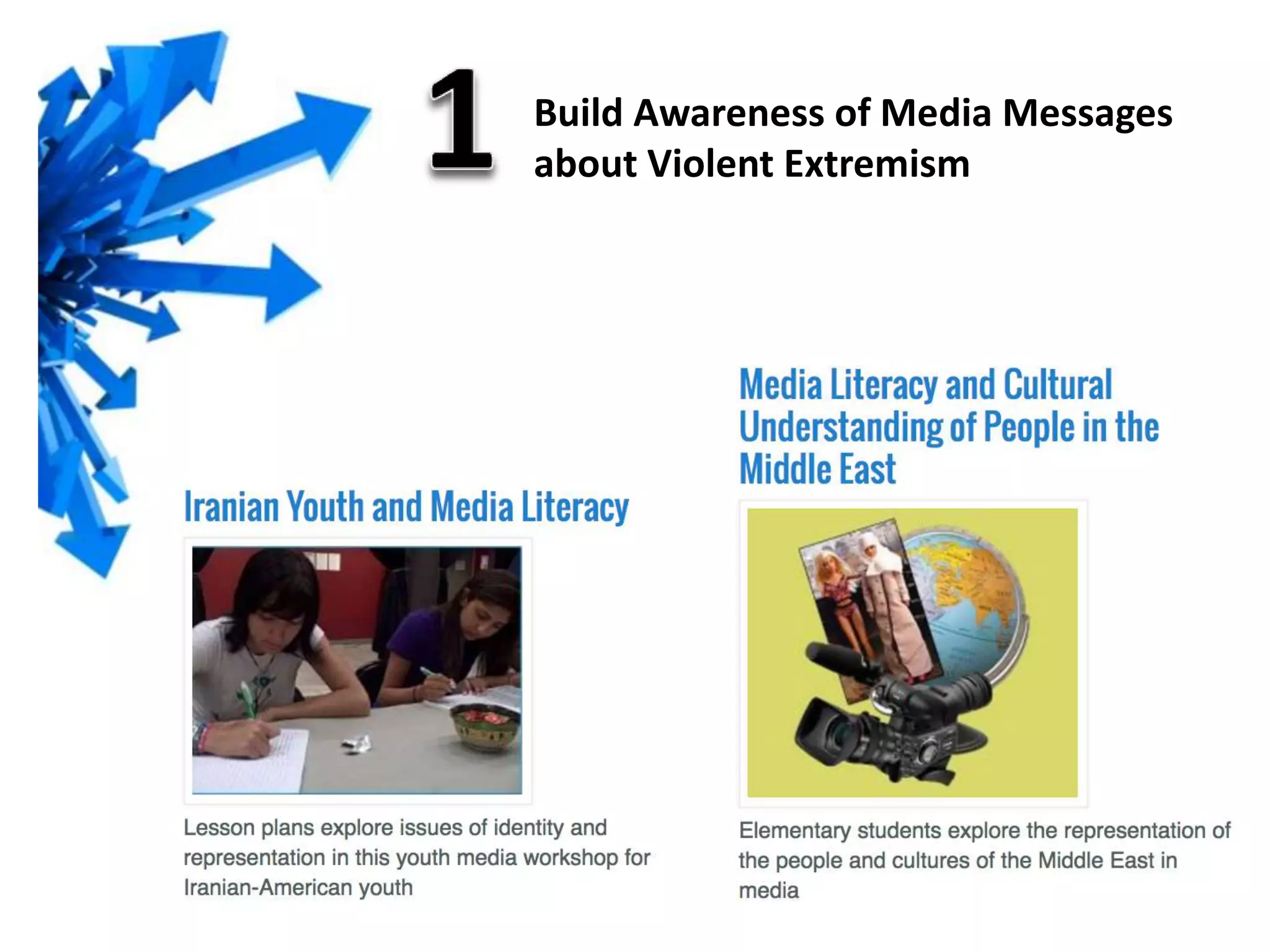 Build Awareness of Media Messages
about Violent Extremism
 