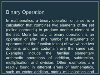 Unary and binary set operations | PPTX