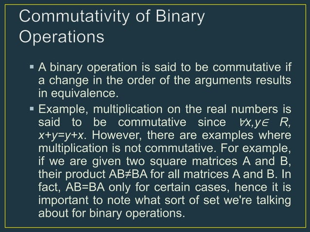 Unary and binary set operations | PPT | Free Download