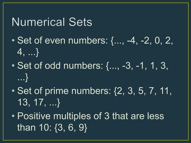 Unary and binary set operations | PPT