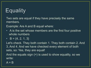Unary and binary set operations | PPTX