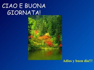 CIAO E BUONA
  GIORNATA!




               Adios y buen día!!!
 