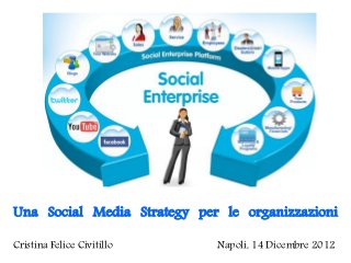 Una Social Media Strategy per le organizzazioni

Cristina Felice Civitillo    Napoli, 14 Dicembre 2012
 