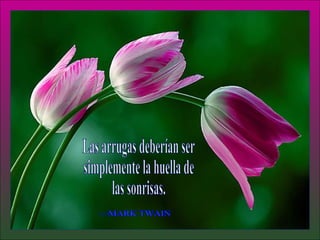 Las arrugas deberían ser simplemente la huella de las sonrisas. —MARK TWAIN 