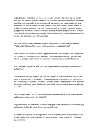 Una Verdad Incomoda Ensayo