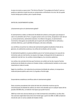 Una Verdad Incomoda Ensayo