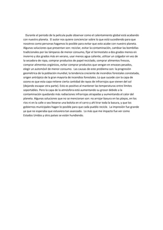 Una Verdad Incomoda Ensayo