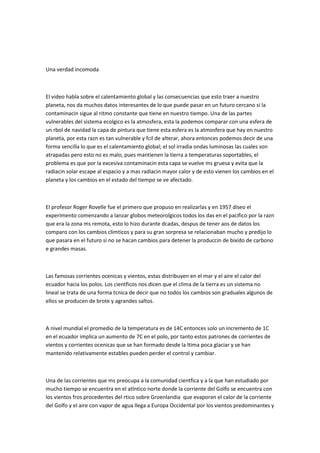 Una Verdad Incomoda Ensayo