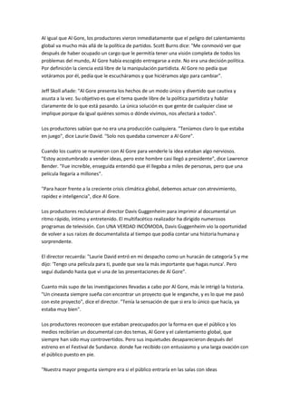 Una Verdad Incomoda Ensayo