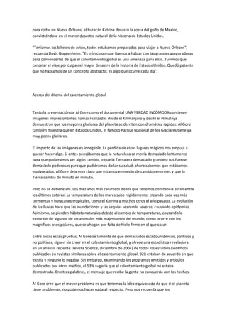 Una Verdad Incomoda Ensayo