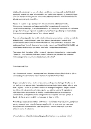 Una Verdad Incomoda Ensayo