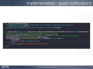 Implementation - push notifications
27
 