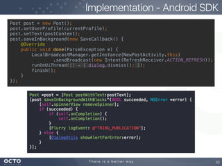 Implementation - Android SDK
32
 