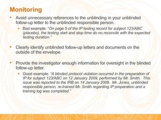 Unblinding Step Unblinded Monitoring Programs | PPTX