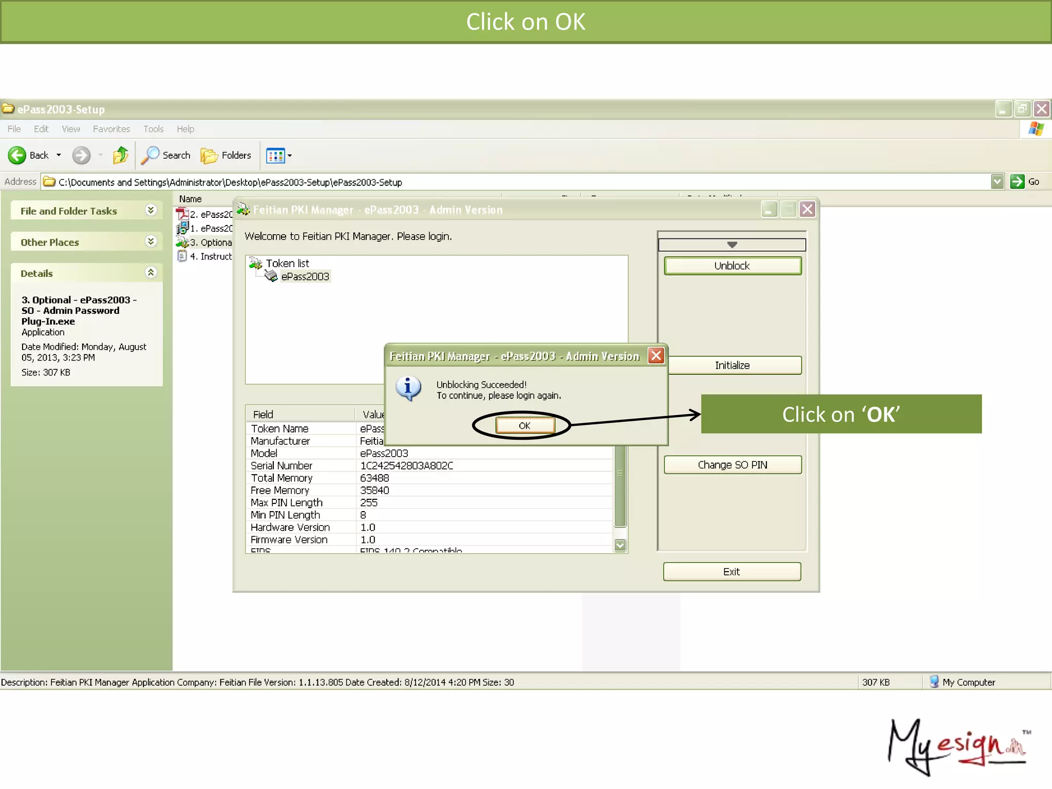 Click on OK
Click on ‘OK’