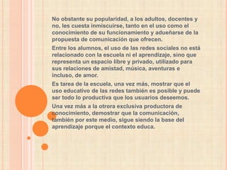 Puesta en prácticaEl proyecto se pondrá en práctica con instancias secuenciadas y bien definidas:Durante la semana los docentes trabajarán, de manera personal o con la colaboración de los respectivos alumnos, para determinar temáticas y abordajes de los mismos, que constituirán los post a publicar en el Blog.De manera conjunta, todos nos reuniremos los días sábados, desde las 9 hasta las 13 para el desarrollo teórico que acompañará el diseño y organización del sitio a publicar (Blog).Una vez finalizadas estas instancias, se continuará con el posteo correspondiente, como mantenimiento y actualización del Blog.