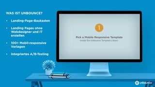 @Unbounce_DE @GoToWebinar #DMKwomen
• 1.423 ANMELDUNGEN
• #5 TRENDING TOPIC AUF TWITTER
• 295* CONVERSIONS ÜBER DIE
AUFZEICHNUNG GENERIERT
DIGITAL
MARKETING
KICKOFF 2016
*STAND: 03.05.2017
 