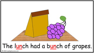 The lunch had a bunch of grapes.
© reading2success.com
 