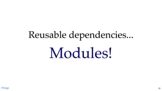 Reusable dependencies...Reusable dependencies...
Modules!Modules!
@loige 33
 