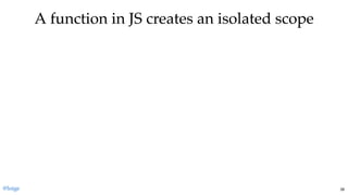 A function in JS creates an isolated scopeA function in JS creates an isolated scope
@loige 38
 