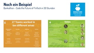 Bankathon - Code the Future of FinTech in 30 Stunden
Noch ein Beispiel
 