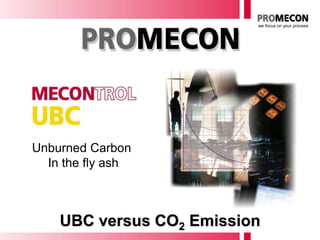we focus on your process
Unburned Carbon
In the fly ash
UBC versus CO2 Emission
 