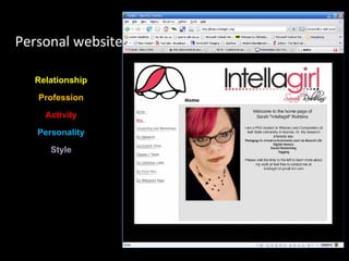 Personal website Relationship Profession Activity Personality Style 
