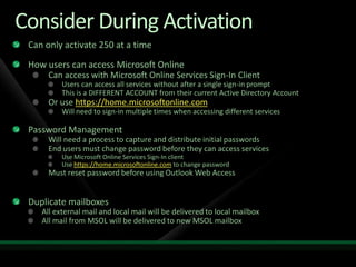 Migration to Microsoft Online Services from Exchange and Non-Microsoft Platforms