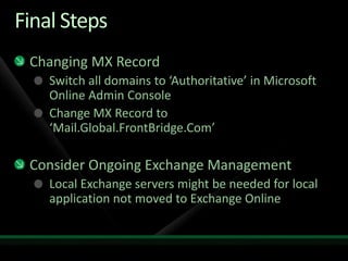 Migration to Microsoft Online Services from Exchange and Non-Microsoft Platforms