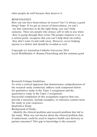 UNCC100 MODULE 4 HUMAN FLOURISHING AND THE COMMON GOOD.docx