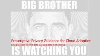 Prescriptive Privacy Guidance for Cloud Adoption
Best practices to limit data loss and data mishandling
 