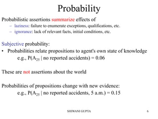 Probable Assertion Examples Uncertain knowledge and reasoning | PDF