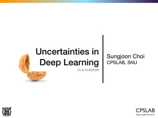 Uncertainties in
Deep Learning
in a nutshell
Sungjoon Choi

CPSLAB, SNU
 