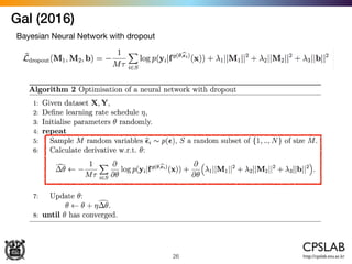 Gal (2016)
26
Bayesian Neural Network with dropout
 