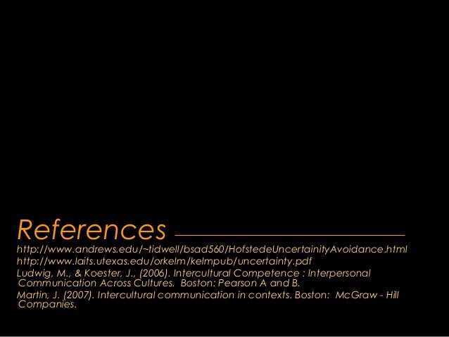 uncertainty avoidance the dimension uncertainty avoidance Hofstede's uncertainty avoidance index measures uncertainty avoidance, which is engaging in certain behaviors in order to avoid risk and the unknown like all of hofstede's cultural dimensions . uncertainty avoidance the dimension uncertainty avoidance Hofstede's uncertainty avoidance index measures uncertainty avoidance, which is engaging in certain behaviors in order to avoid risk and the unknown like all of hofstede's cultural dimensions .