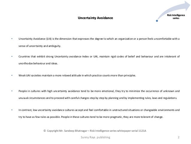 Uncertainty avoidance