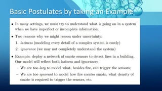 Basic Postulates by taking an Example
 