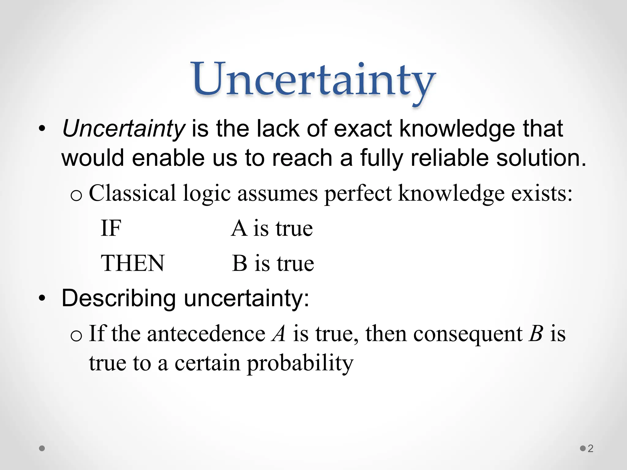 Uncertainty Management Certainty Factor Pptx