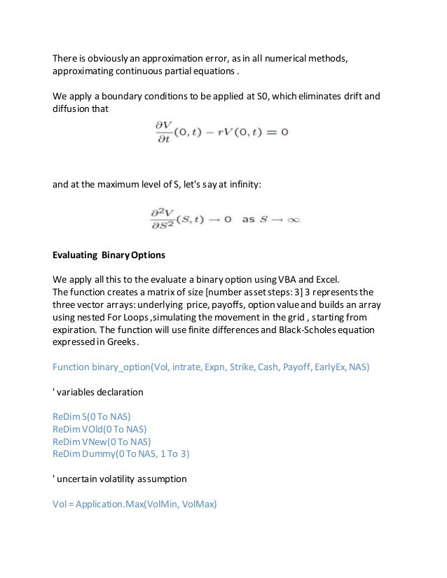 Black scholes fair values of binary options c