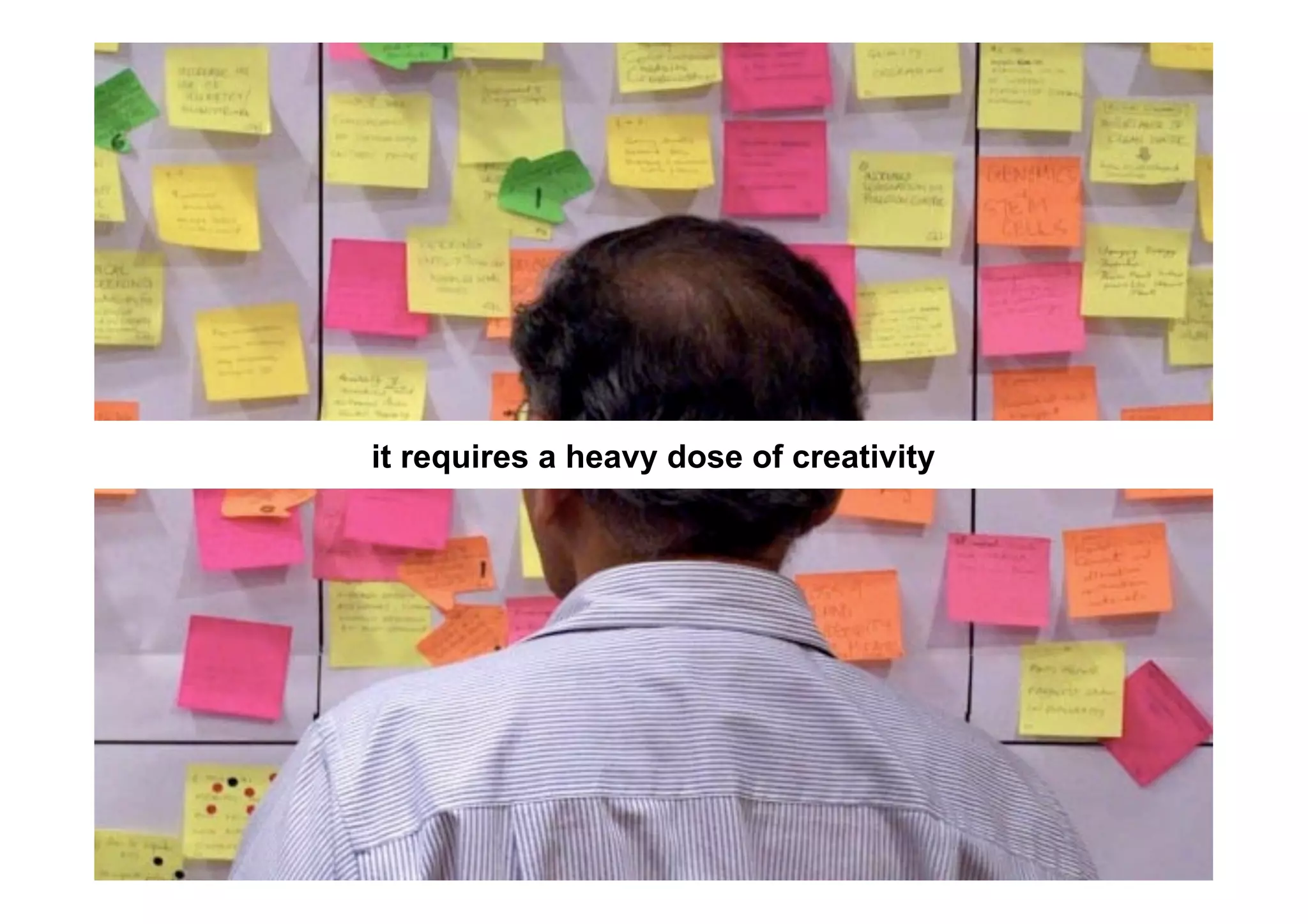 it requires a heavy dose of creativity
 