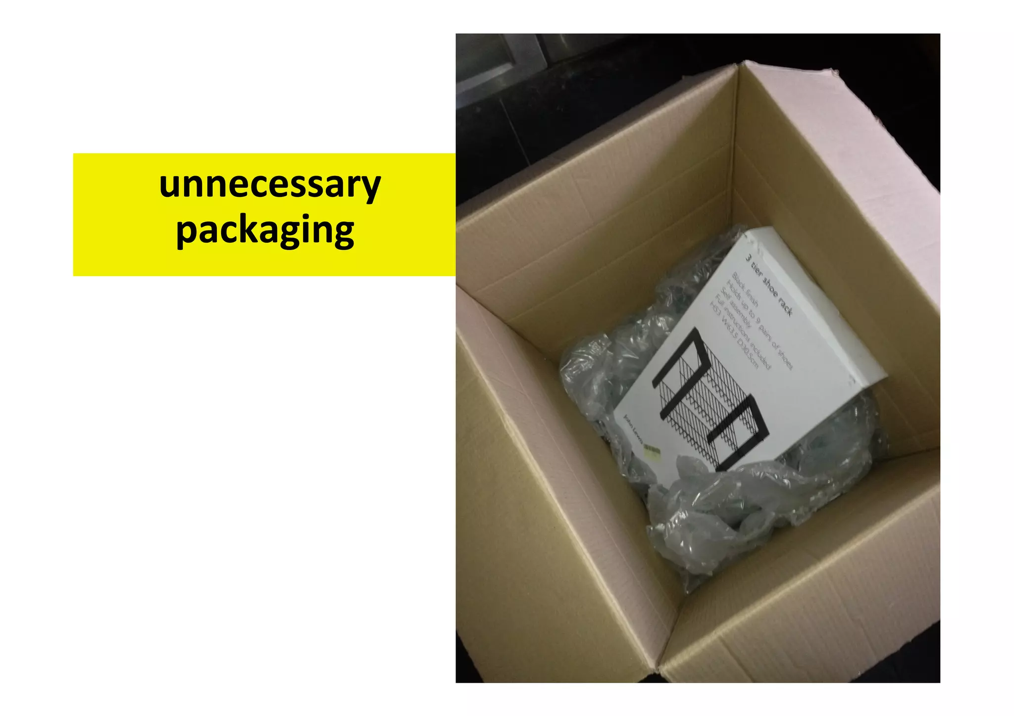  unnecessary	
  	
  
     packaging	
  
 