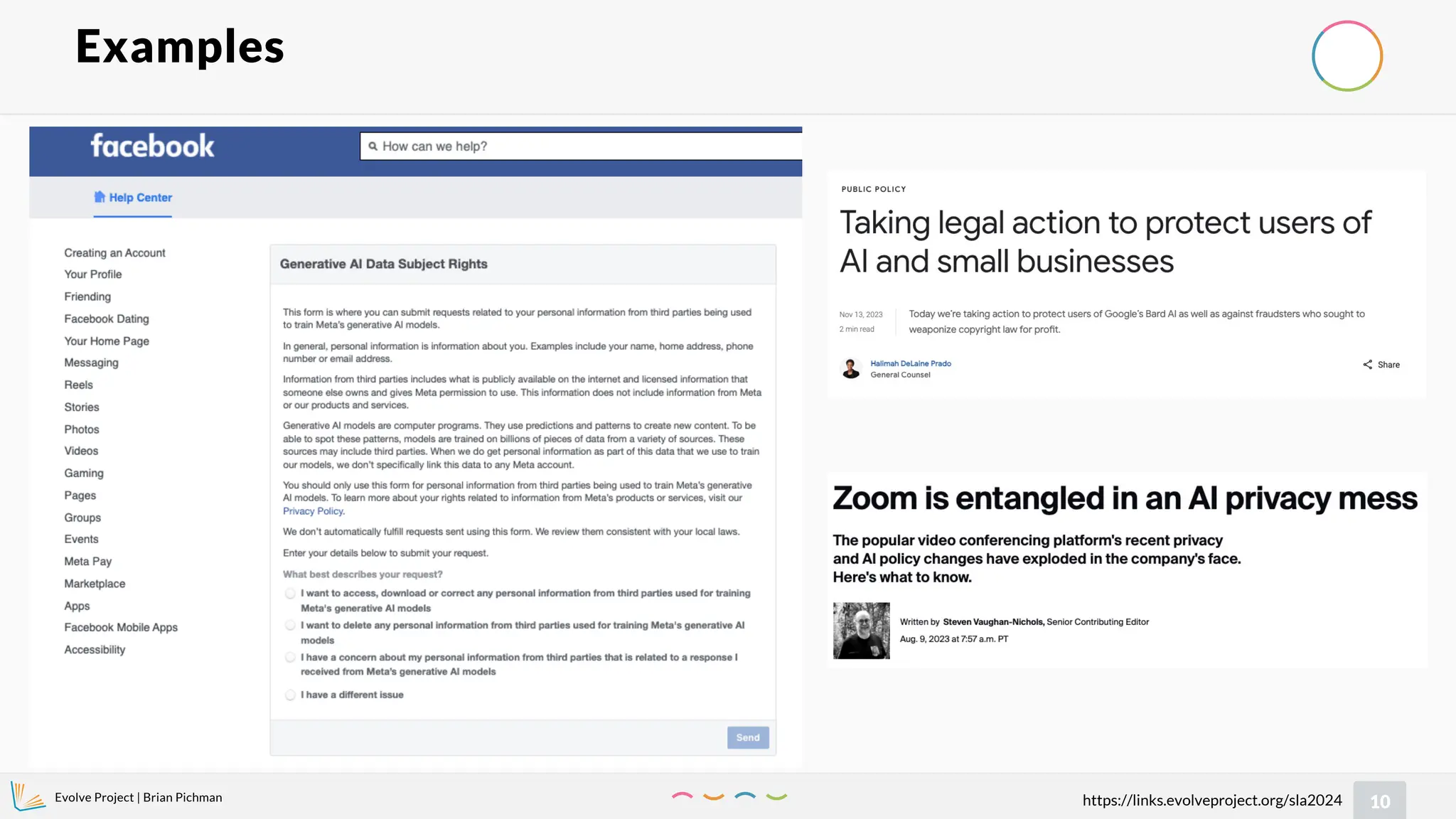 Evolve Project | Brian Pichman
10
https://links.evolveproject.org/sla2024
Examples
 