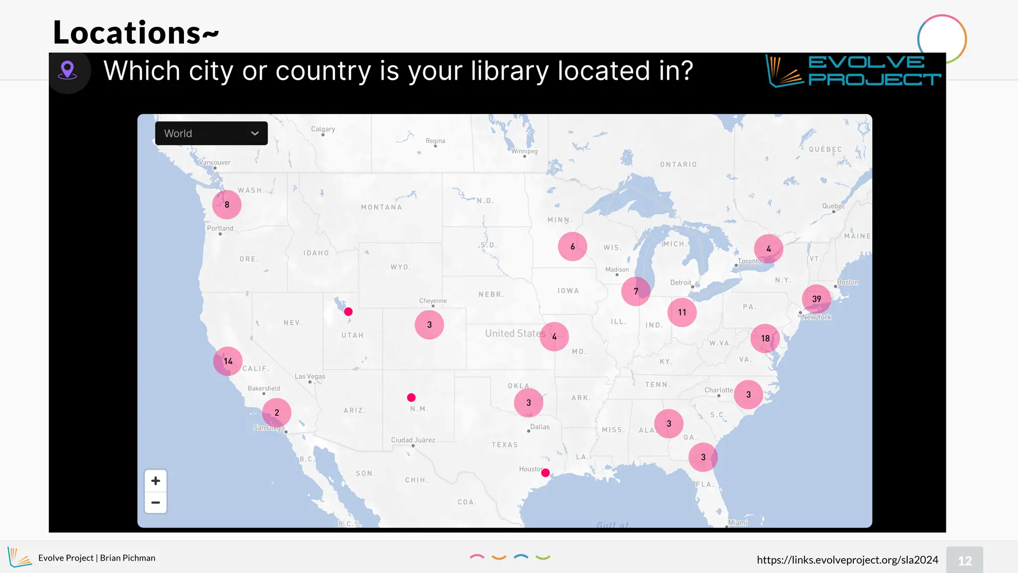 Evolve Project | Brian Pichman
12
https://links.evolveproject.org/sla2024
Locations~
 