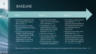 BASELINE 
Step 3 
• LTE without permanent 
installations (7; 13) 
beyond the breadth of 
the territorial sea have 
no terr...