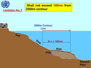 32
Rise
Abyssal
Plain
FOS
Limitation No. 2
Shall not exceed 100nm from
2500m contour
2500m Contour
Line
D = < 100nm
 